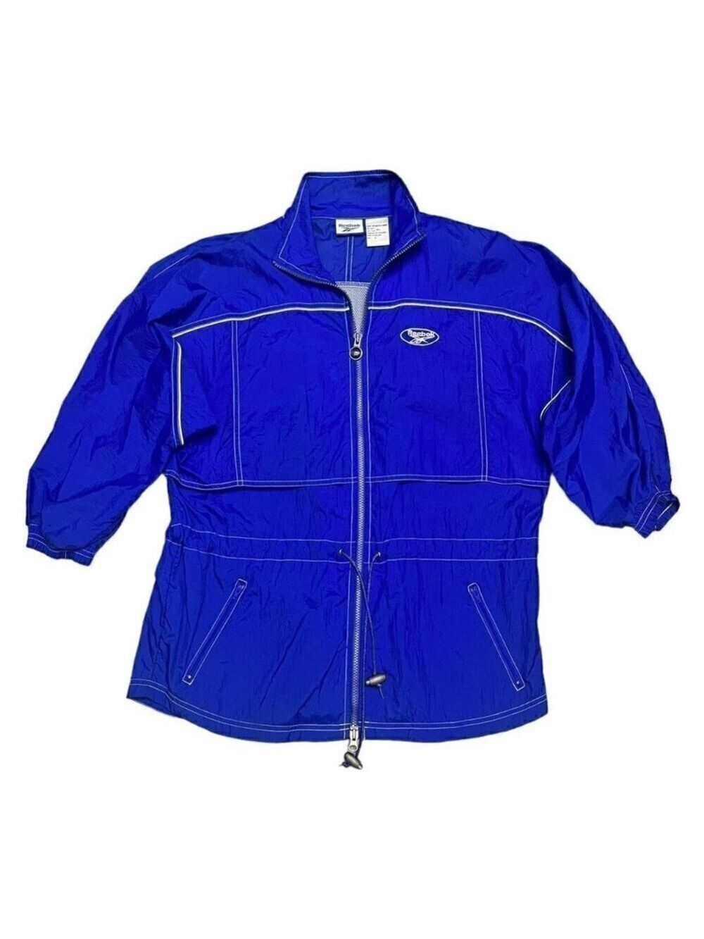 Reebok Vintage 90s Half-Sleeve Lightweight Designer Windbreaker Jacket Womens S